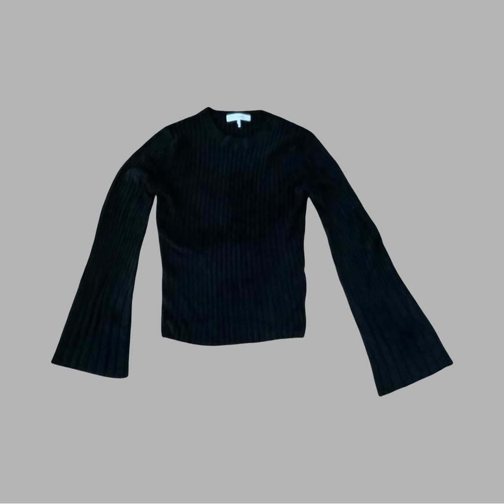 FRAME RIBBED BLACK SWEATER